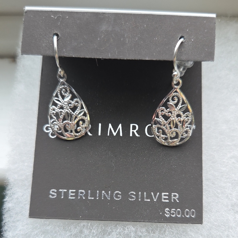 PRIMROSE Silver Filigree Teardrop Earrings